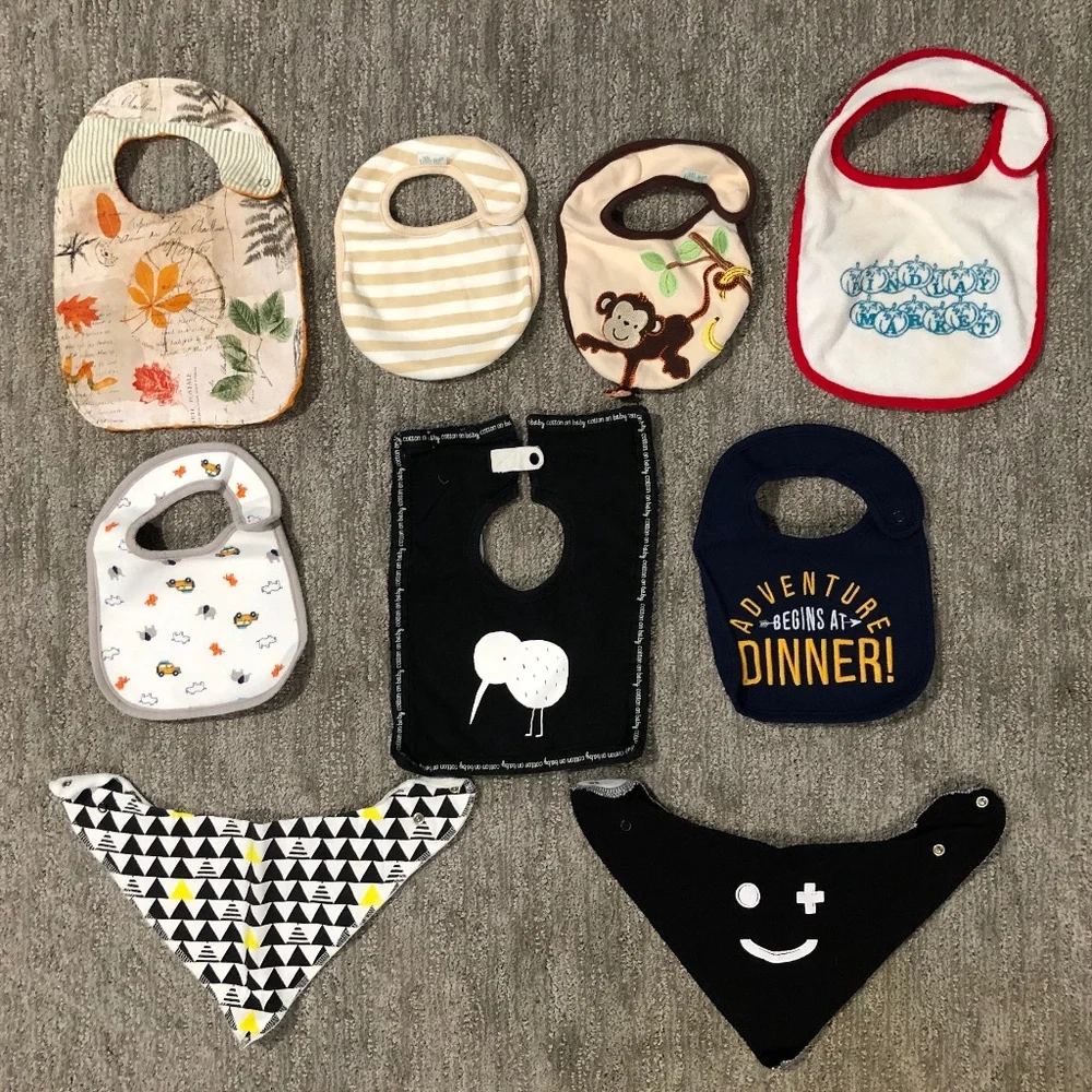 Baby Bib Bundle - Set of 9 Bibs / Drool Clothes - Little Me - Carter's